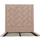 Manhattan Comfort Crosby 81.1" Modern Velvet Upholstered Twin-Size Bed - Nude-Recommended Twin Mattress Size: 75 in. * 39 in