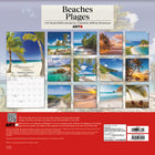 DateWorks 2026 16-Month Wall Calendar - 12" x 12" - Beaches - Bilingual-13 High Quality Images printed on Premium Paper