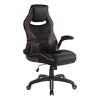 DESIGNlab By OSP Xeno Gaming Chair - Red Accents-Flip up padded armrests 