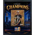 Frameworth New York Knicks 2026 Champions: OG Anunoby Trophy PhotoGlass Framed Photo - 18" W x 22" H - Gold-Framed photoglass display: OG Anunoby PhotoGlass Frame New York Knicks 2026 Championship Trophy Gold Celebration Design for New York Knicks fans and collectors