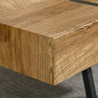 HOMCOM Rustic Coffee Table with Steel Legs - Natural Wood Finish-Material: MDF
