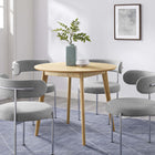 Modway Vision 35" Round Dining Table - Oak-Wood Grain Veneer and MDF