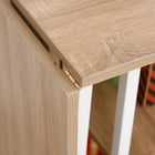HOMCOM 42.1" Folding Computer Desk with Storage Shelves - Natural-Anti-slip feet provide safe standing