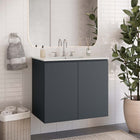 Modway Bryn 30" Wall-Mount Bathroom Vanity - Grey/White-Melamine and Particleboard Construction