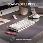 Logitech MX Mechanical Mini for Mac Minimalist Wireless Illuminated Keyboard - Tactile Quiet Keys - Pale Grey-Mini size with low-profile keys: Experience more comfort with the minimalist, compact form factor featuring low-profile mechanical keys, for effortless precision and better ergonomics