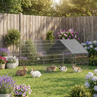 PawHut Metal Chicken Coop Small Animal Cage - 71" L x 29.5" W x 29.5" H - Black H-90D Oxford canopy provides shade, keeping pets cooler on hot days