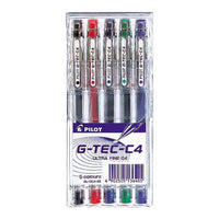 Pilot G-Tec Gel Pens – 0.4mm – Assorted – 5 Pack-These pens use bio polymer ink, which prevents feathering and provides the smoothest writing, every time