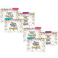 Teacher Created Resources Confetti File Folders - Letter Size - 2 Packs of 12-The file tabs are colored differently in each file folder with the interior of the folder as well!