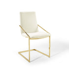 Modway Pitch Performance Velvet Dining Armchair - Gold/Ivory - 2 Pack-Performance Velvet Upholstery