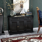 HOMCOM 45.3" L Sideboard Buffet Cabinet - Black-Can be used as a display cabinet, sideboard, or hallway storage unit