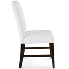 Modway Promulgate Biscuit Tufted Upholstered Faux Leather Dining Side Chair - White - 2 Pack-Smooth Faux Leather Upholstery