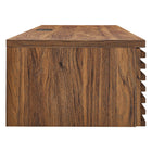 Modway Render 60" Wall Mount Wood Office Desk - Walnut-Durable Particleboard Construction
