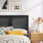 Modway Sirocco Rattan and Wood Twin Platform Bed - Black-Synthetic Rattan Cane Webbing
