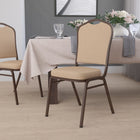 Flash Furniture HERCULES Series Crown Back Stacking Banquet Chair in Tan Vinyl - Copper Vein Frame-Upholstered Seat and Back