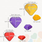 Qaba Kids Stackable Heart-Shaped Balance Stepping Stones 6-Piece Set-Anti-slip edge, equipped with textured surface for safety 