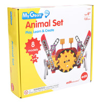 Learning Advantage edxeducation My Gears - Animal Set - Set of 122-Create dynamic, moving models: This 122-piece set features instructions for 8 dynamic animal and insect models. Follow our activity guide or experiment with your own engineering creations!