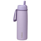 b.box Insulated Flip Top - 690 ml - Lilac Love-Flip top lid for free-flow drinking with stainless steel straw