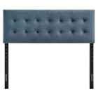 Modway Emily Stain-Resistant Performance Velvet Queen Size Headboard - Cadet Blue-Seven Mounting Positions