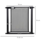PawHut 29.5"-32.3" Metal Pet Gate with Auto Closing Door & Double Locking-Can be opened with a single hand – press and lift the button