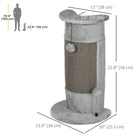 PawHut 23" H Cat Scratching Post with Play Balls - Grey-Plush-covered post and base for comfort 