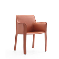 Manhattan Comfort Vogue 23.43" Modern Faux Leather Upholstered Dining Chair - Clay-Modern Dining Chair Perfect for Dining and Home Office Use