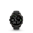 Garmin fēnix 8 - AMOLED Outdoor Recreation/Adventure Watches - 43 mm - Sapphire, Carbon Gray DLC Titanium with Black/Pebble Gray Silicone Band-Your training readiness score is based on sleep quality, recovery, training load and HRV status to determine if you’re primed to go hard and reap the rewards (data presented is intended to be a close estimation of metrics tracked)