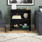 Hudson&Canal Holbrook 28"W Accent Cabinet - Black Grain-Features easy assembly