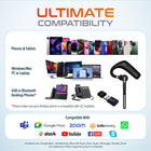 Delton 90X Ultralight Wireless Noise Canceling Bluetooth Headset - Black-Simple setup with an auto-pair USB dongle for instant connectivity to PCs and laptops.