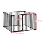 PawHut 30" H Adjustable 8-Panel Dog Playpen-Colour: Black 