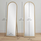 HOMCOM Arched Full Body Mirror - 21" W x 64" H - Beige-Freestanding, wall-mounted or leaning against the wall, providing flexible placement options 