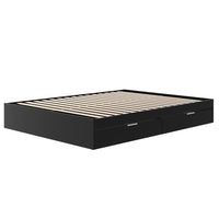 Nexera Hunter 2-Drawer Storage Bed - Queen Size - Black-Customizable Layout:Adaptable to room layout preferences. Accommodates both left and right drawer placement effortlessly