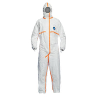 Dupont Personal Protection Coverall, Tyvek 800J, Hood&Taped Seam, White, 3XL, 10 Pack (TJCHA5TWH3X008000)-Material: Tyvek
