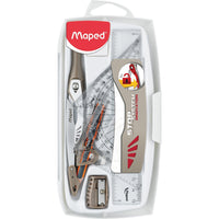 Maped Geometry Set - Assorted Colours-Plastic case for easy transport