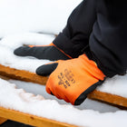 SHOWA WaterResistant Breathable Insulated Full Foam Natural Rubber Glove - Acrylic/Nylon Liner - Black/Orange - XLarge -Protects hands at temperatures down to -30 degrees Celsius for short or intermittent contact