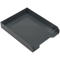JAM Paper Stackable Paper Organizer Tray - Grey-Front-Load Desk Top Letter Tray | Colour: Gray