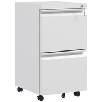 Vinsetto Steel Letter/A4/Legal Filing Cabinet with Lock Bar - White-2 drawers to store your office supplies
