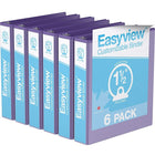 Davis Group Easyview Premium Binder - Round Ring - Customizable - 1.5" - Purple - 6 Pack-3 Ring Binder