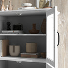 HOMCOM 23.6" L Storage Cabinet for Living Room - White-Anti-tipping hardware on the back you can secure to the wall for safety
