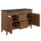 Modway Render 48" Double Sink Bathroom Vanity - Walnut/Black-Ceramic Double Sink Basin