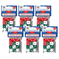 Learning Advantage Dot Dice - Red/Green/White - 12 Per Pack-Age group and grade: All