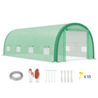 Outsunny Walk-in Tunnel Greenhouse with Zipped Roll Up Mesh Door - - Galvanised steel frame with upgraded reinforcing design for a stable structure
 