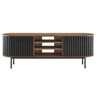 Modway Fortitude 71" TV Stand - Walnut Black-Non-marking foot Caps