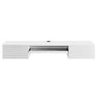 Modway Render 60" Wall Mount Wood Office Desk - White-Full-Extension Glide Drawers