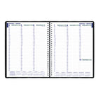 Blueline 2027 Weekly Planner - 10-3/4" x 8-1/2" - Black - Bilingual-Twin-wire binding with soft lizard cover