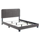 Modway Celine Channel Tufted Performance Velvet Full Bed - Grey-Full Bed