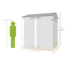 Outsunny Tall Outdoor Waterproof Shed - 7' x 6' - Dark Grey-The sloped roof and vents keep your stored items dry
