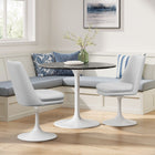 Modway Lippa Swivel Dining Vegan Leather Side Chair - White White-360º Swivel Capability