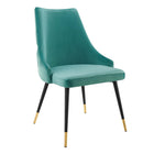 Modway Adorn Tufted Performance Velvet Dining Side Chair - Teal-Vintage Modern Accent Dining Chair