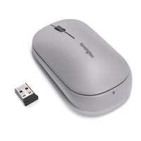 Kensington SureTrack Dual Wireless Mouse - Grey-Provides multiple pairing options - connect to a laptop or mobile smart device via Bluetooth 3.0 or 5.0 (Bluetooth LE) to save a valuable USB port, or to a desktop PC via the 2.4GHz USB-A Nano dongle