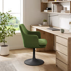 Modway Lippa Swivel Dining Performance Velvet Armchair - Black Moss Green-360º Swivel Capability